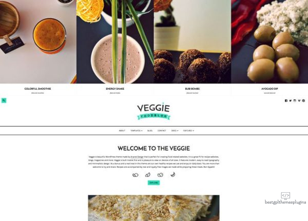 veggie food blog wordpress theme