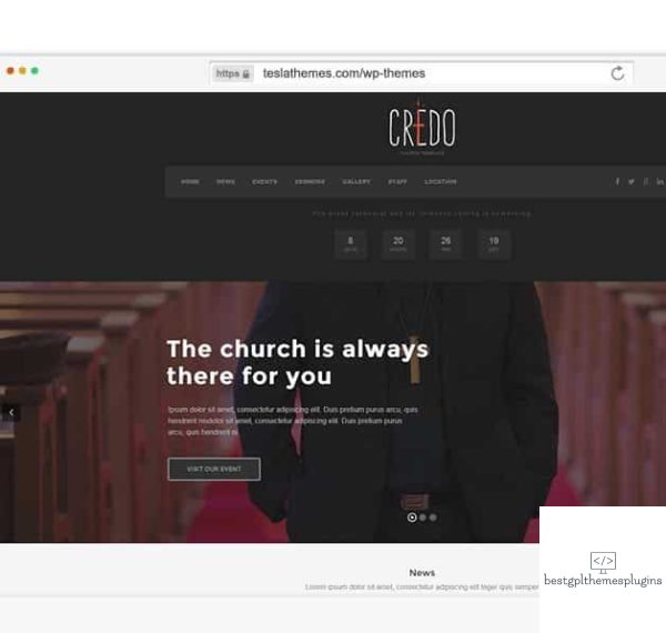 Credo Responsive Church WordPress theme