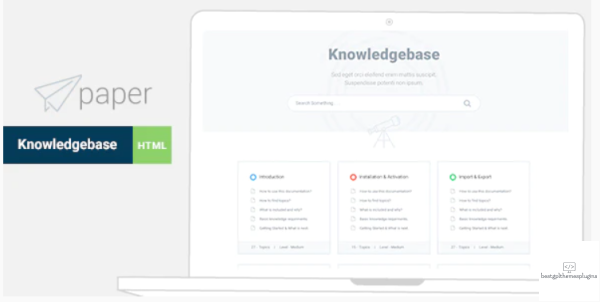 Paper knowledge base Bootstrap4 HTML Template