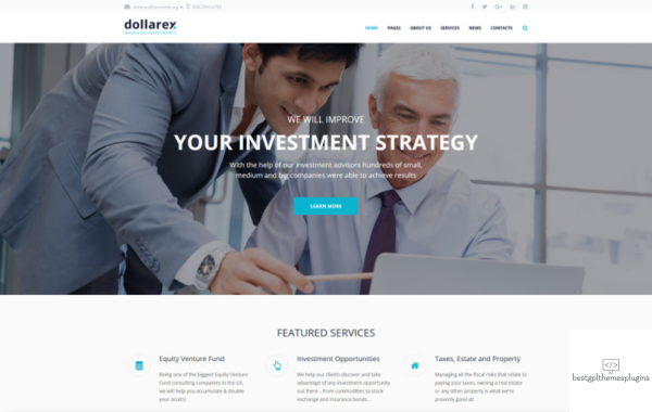 Dollarex Investment Company Finance WordPress Theme