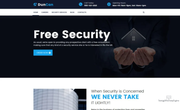 DunCan Security Systems Bodyguard Services WordPress Theme