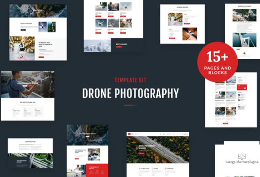 Drone Media Aerial Photography Videography Elementor Template Kit