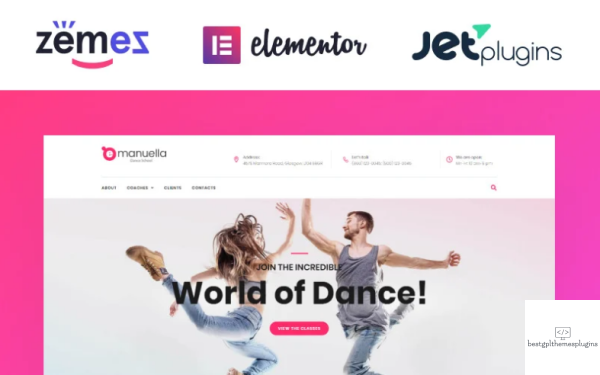 Emanuella Dance School Responsive WordPress Theme