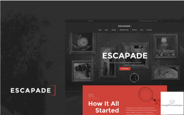Escapade Escape Room Responsive WordPress Theme