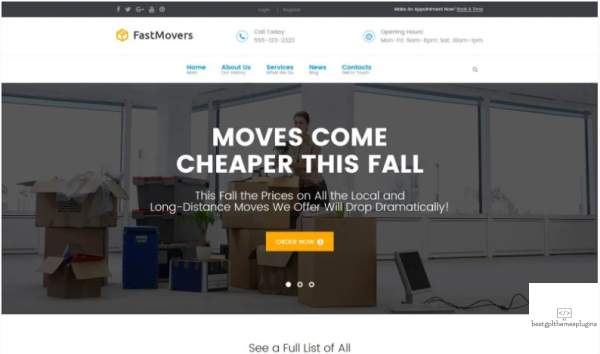 Fast Moving Transportation Moving Services WordPress Theme