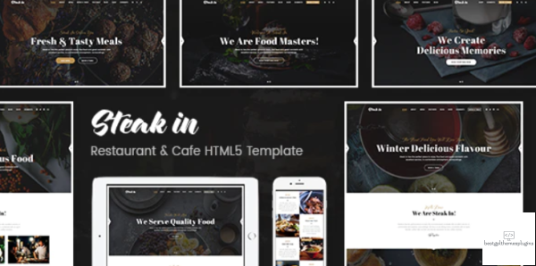 Steak In Restaurant Cafe HTML5 Template