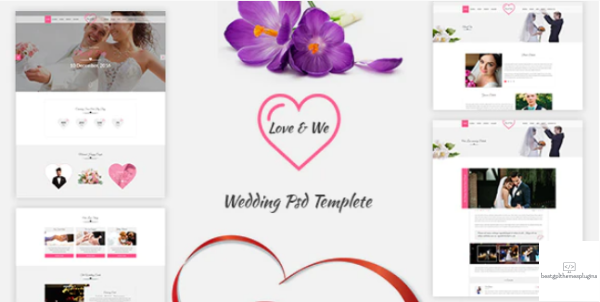 Love We Wedding PSD Template