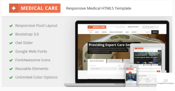 Medical Care Responsive HTML5 Template