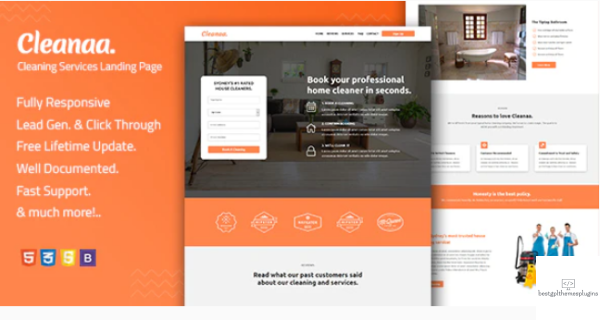 Cleanaa %E2%80%94 Cleaning Services Landing Page Template