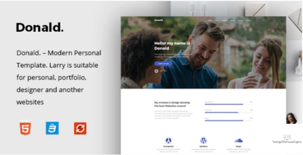 Donald Personal Onepage HTML Template