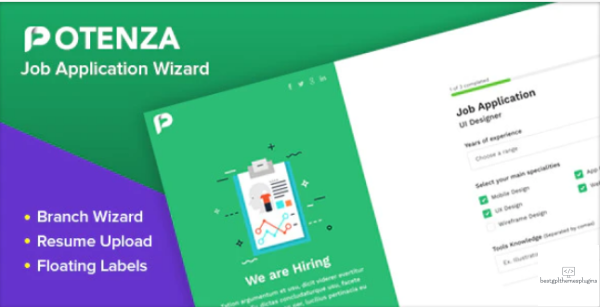 Potenza Job Application Form Wizard