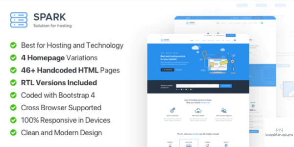 Spark Responsive Hosting Domain and Technology Template