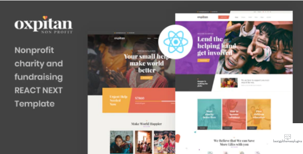 Oxpitan React Next Nonprofit Charity and Fundraising Template