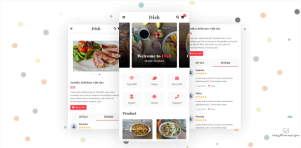 Dish Cafe Food and Restaurant Mobile Template