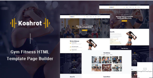 Koshrot Gym Fitness HTML Template with Page Builder