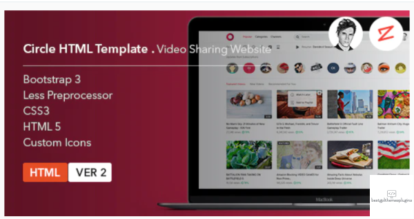 Circle Video Sharing Website HTML Template