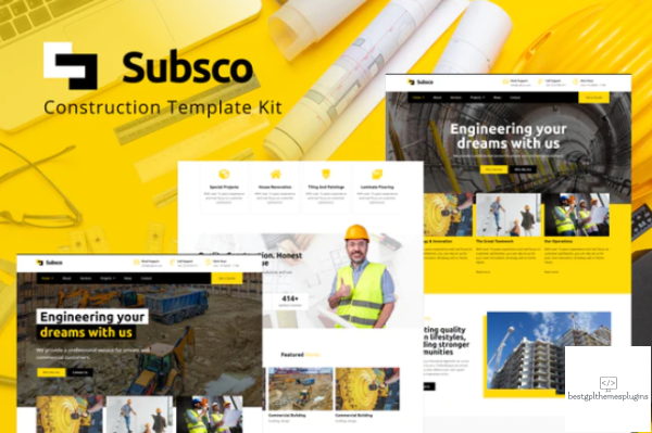 Subsco Construction Elementor Template Kit