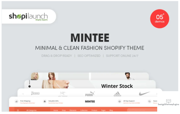 MINTEE Minimal Clean Fashion Shopify Theme