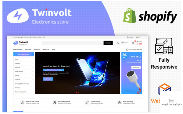 Twinvolt Electronic Shopify Theme