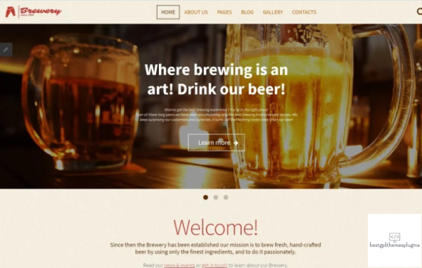 Brewery Brewhouse Responsive Joomla Template