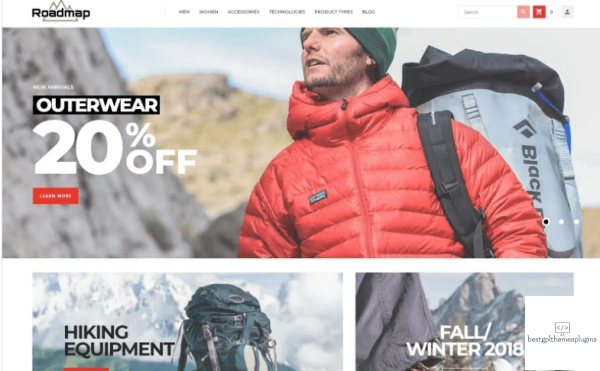 Roadmap Outdoor Sports Gear Store Template Magento Theme