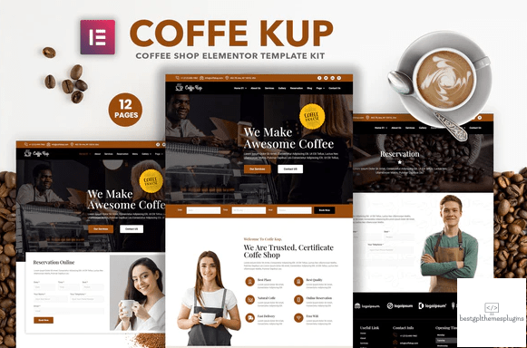 CoffeeKup %E2%80%93 Cafe Coffee Shop Elementor Template Kit