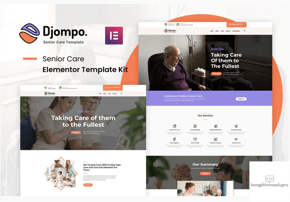 Djompo Kit Senior Care Elementor Template Kit