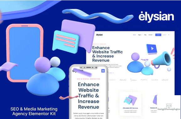 Elysian %E2%80%93 3D Style SEO Agency Elementor Kit
