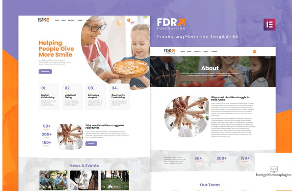FDR Fundraising Elementor Template Kit
