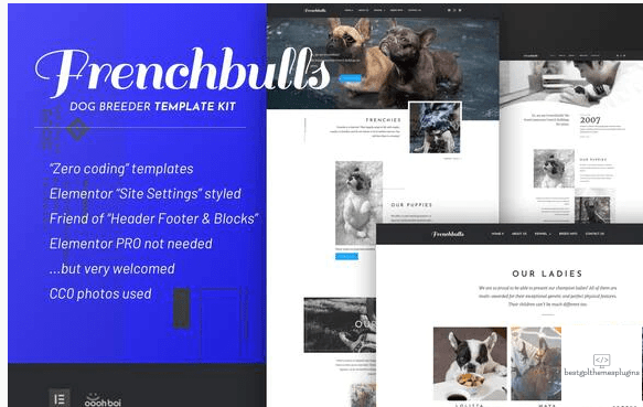 Frenchbulls Dog Breeder Elementor Template Kit