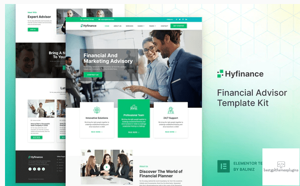 Hyfinance Financial Advisor Elementor Template Kit