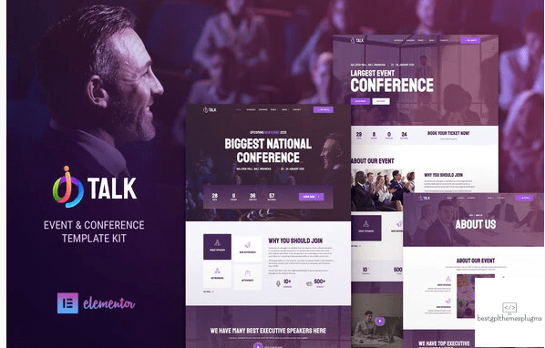 iTalk %E2%80%93 Event Conference Elementor Template Kit