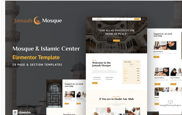 Jamaah Mosque Islamic Center Elementor Template Kit