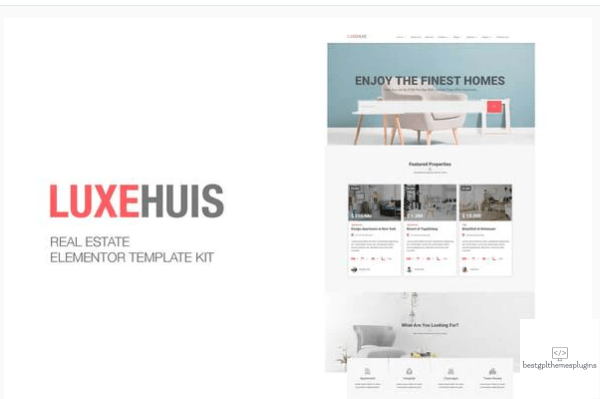 Luxehuis Real Estate Elementor Template Kit