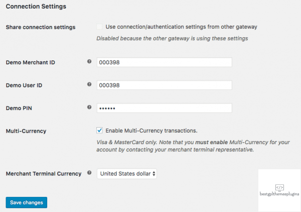 woocommerce elavon credit card connection settings