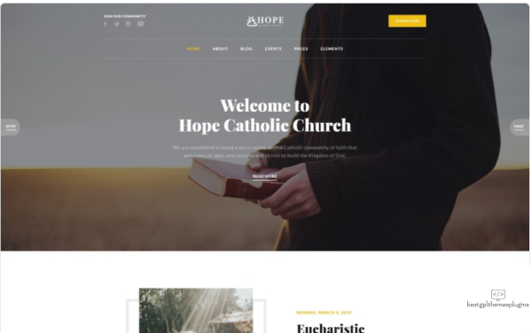 Hope Catholic Church Multipage Modern HTML Website Template