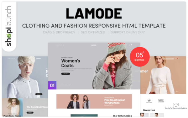 Lamode Clothing Fashion Responsive Website Template