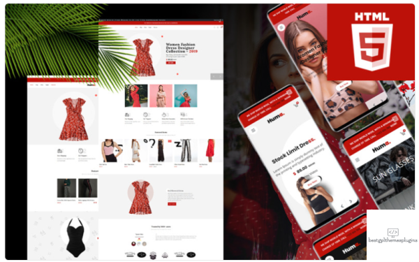 Huma Bootstrap 4 ecommerce HTML5 Website Template 1