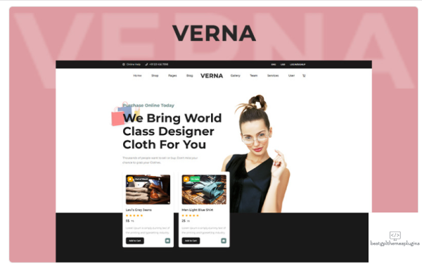 Verna Cloth Shop Website Template