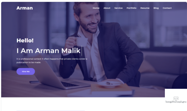 Arman Minimal Personal Portfolio Website Template