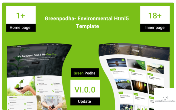 Greenpodha Environmental Html5 Website Template