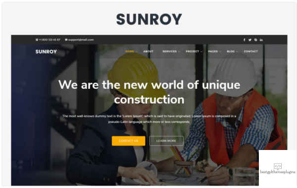 Sunroy Architecture Construction Website Template