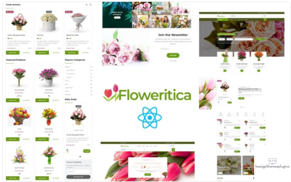 Floristica Flowers and Roses React JS Website Template