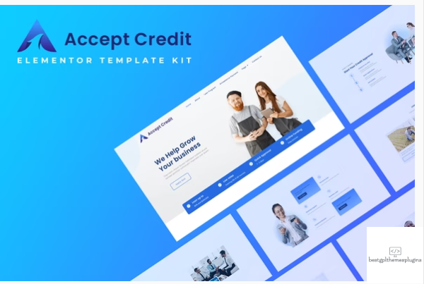 Accept Credit Financial Services Elementor Template kit