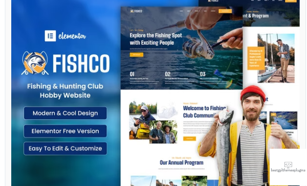Fishco Fishing Hunting Club Elementor Template Kit