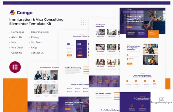 Comgo Immigration Visa Consulting Elementor Template Kit
