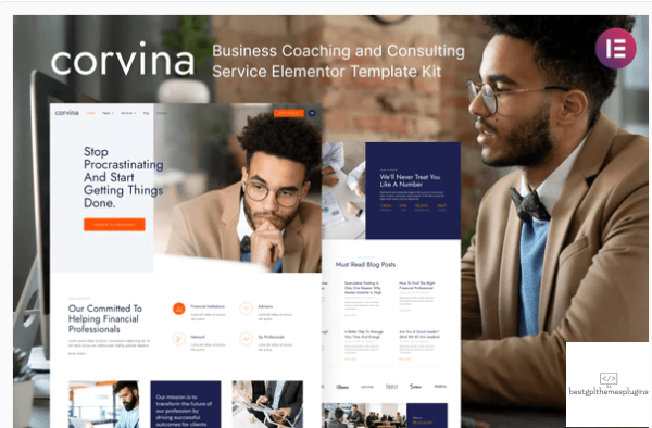 Corvina %E2%80%93 Business Coaching Consulting Service Elementor Template Kit