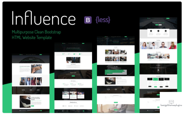 Influence Multipurpose Clean Bootstrap HTML Website Template