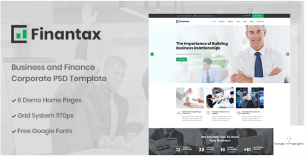 Finantax Business and Finance Corporate PSD Template