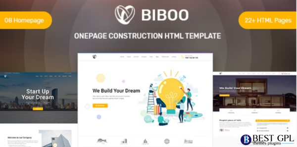 Biboo OnePage Construction HTML Template
